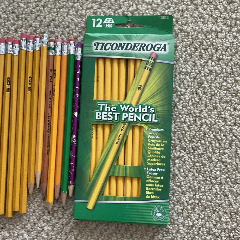 Ticonderoga Yellow Pencils - Pack of 12 Brand New Huge Bundle of #2 Pencils